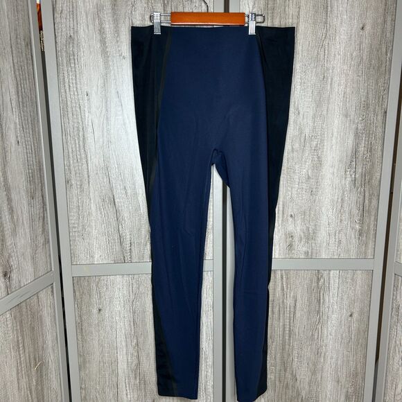 Spanx Mesh Contour Leggings Navy and Black High Rise Size XL - Picture 1 of 8